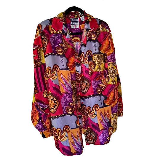 90's "Detailed Express" Multi-Colored Blouse